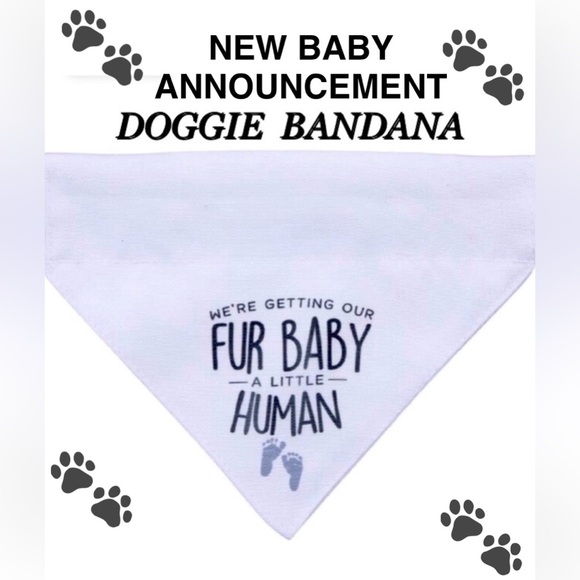 🐾 OPEN ROAD Doggie Bandana - Baby Announcement  size 8.25 x 6.5“ NWT - Picture 1 of 6